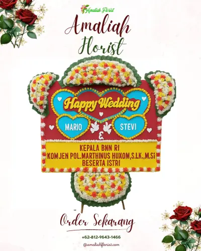 Karangan Papan Bunga Pernikahan di Cisuren